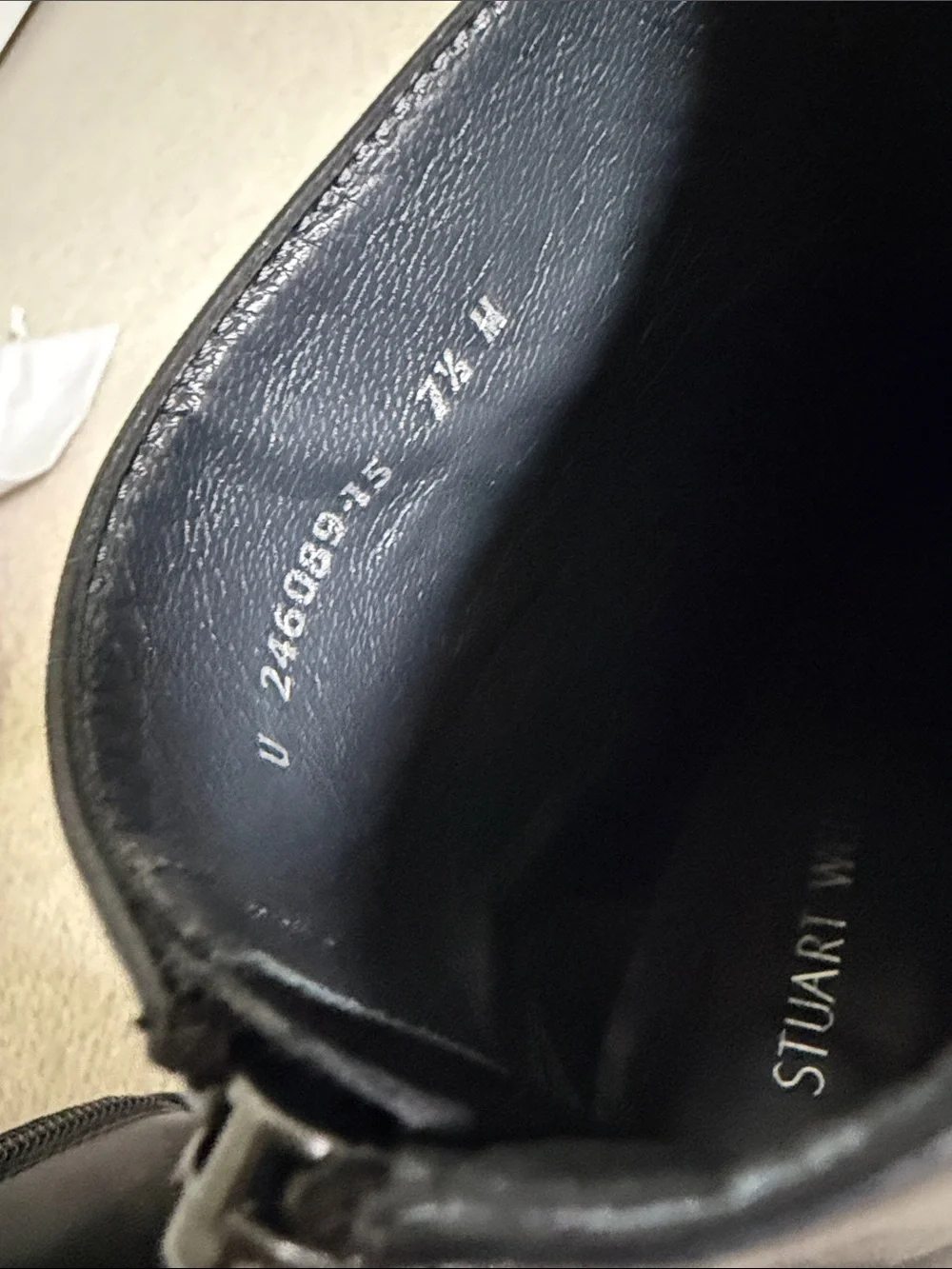 Stuart Weitzman Bacari Zip Black Leather Mid-Heel Ankle Booties